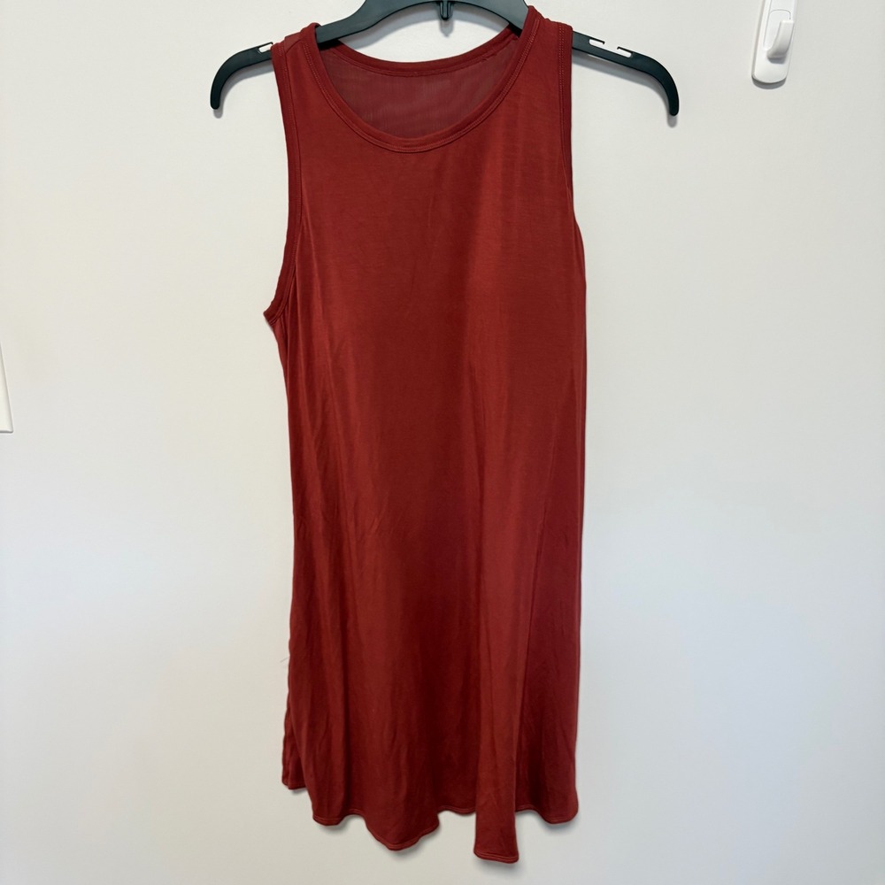 Shebird‎ Sleeveless Built-in Bra athletic Dress Red Modal Spandex Pockets